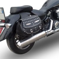 Pot echappement compatible avec Yamaha Xvs 1300 Midnight Star 2006-2014, Inox Oval Bomb, Pot Échappement slip-on homologué, légal, avec db killer amovible, tuyau de liaison et catalyseur 