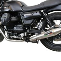 Pot echappement compatible avec Moto Guzzi V7 III Special-Stone-Carbon 2017-2018, Vintacone, Pot echappement racing, ligne complet, fourni avec collecteur spécifique, article sans homologation 
