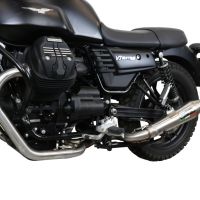 Pot echappement compatible avec Moto Guzzi V7 III Special-Stone-Carbon 2017-2018, Vintacone, Pot echappement racing, ligne complet, fourni avec collecteur spécifique, article sans homologation 