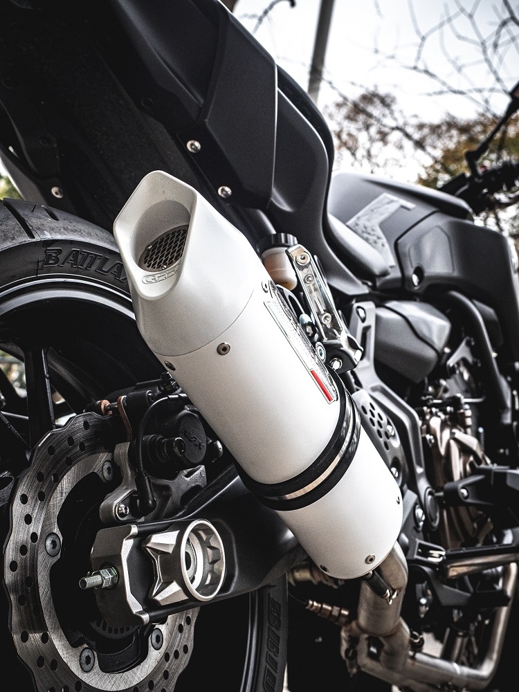 Pot echappement compatible avec Yamaha Mt-07 2014-2016, Albus Ceramic, Homologué et légal, système d'échappement complet, avec db killer amovible 