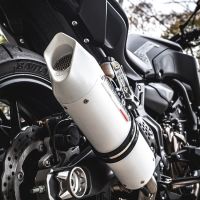 Pot echappement compatible avec Yamaha Mt-07 2014-2016, Albus Ceramic, Homologué et légal, système d'échappement complet, avec db killer amovible 