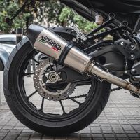 Pot echappement compatible avec Yamaha Xsr 700 2021-2024, GP Evo4 Titanium, Homologué et légal, système d'échappement complet avec catalyseur et db killer amovible 