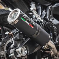 Pot echappement compatible avec Yamaha Mt-07 2017-2020, M3 Black Titanium, Pot d'échappement complet racing, compris de collecteur et db killer amovible, sans homologation 