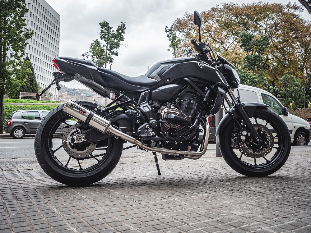 Pot echappement compatible avec Yamaha Mt-07 2014-2016, M3 Inox , Pot echappement racing, ligne complet, fourni avec collecteur spécifique, article sans homologation 