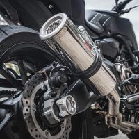 Pot echappement compatible avec Yamaha Mt-07 2014-2016, M3 Inox , Pot echappement racing, ligne complet, fourni avec collecteur spécifique, article sans homologation 