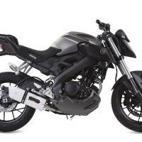 Pot echappement compatible avec Yamaha Mt 125 2014-2016, Albus Ceramic, Homologué et légal, système d'échappement complet avec catalyseur et db killer amovible 