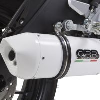 Pot echappement compatible avec Yamaha Mt 125 2014-2016, Albus Ceramic, Échappement légal, homologué,silencieux avec db killer amovible et tuyau de liaison spécifique 