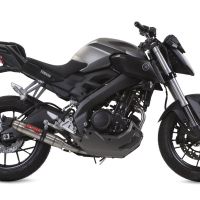 Pot echappement compatible avec Yamaha Mt 125 2014-2016, Deeptone Inox, Homologué et légal, système d'échappement complet avec catalyseur et db killer amovible 