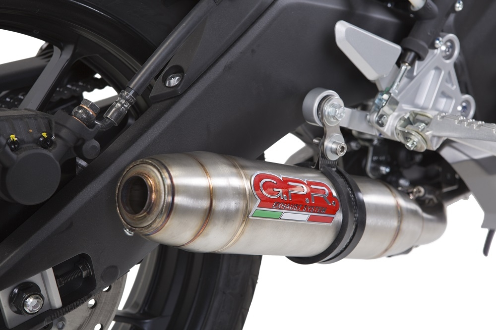 Pot echappement compatible avec Yamaha Mt 125 2014-2016, Deeptone Inox, Homologué et légal, système d'échappement complet avec catalyseur et db killer amovible 