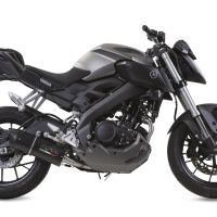 Pot echappement compatible avec Yamaha Mt 125 2014-2016, Furore Nero, Homologué et légal, système d'échappement complet avec catalyseur et db killer amovible 