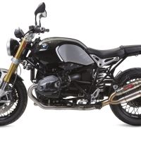 Pot echappement compatible avec Bmw R Nine-T 1200 -Pure -Racer -Urban G-S 2017-2023, Deeptone Inox, Homologué et légal, système d'échappement complet avec catalyseur et db killer amovible 