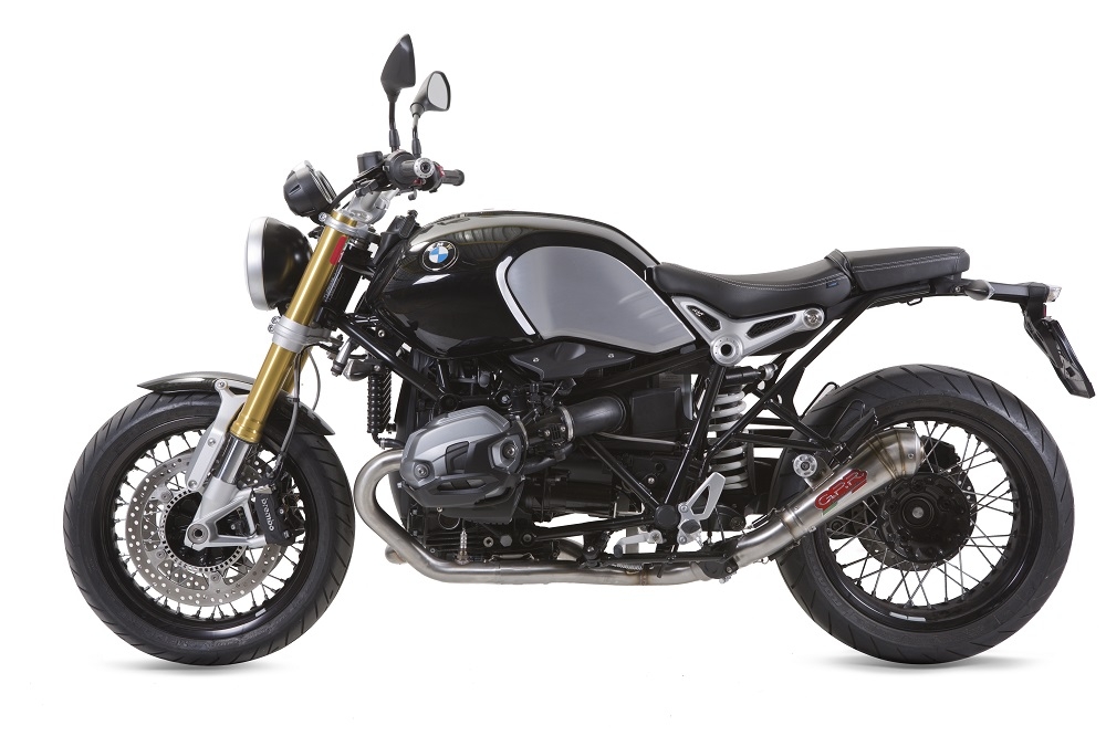 Pot echappement compatible avec Bmw R Nine-T 1200 -Pure -Racer -Scrambler -Urban G-S 2013-2016, Powercone Evo, Échappement légal, homologué,silencieux avec db killer amovible et tuyau de liaison spécifique 