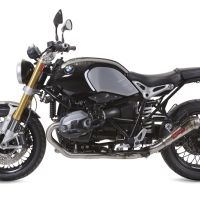 Pot echappement compatible avec Bmw R Nine-T 1200 -Pure -Racer -Scrambler -Urban G-S 2013-2016, Powercone Evo, Échappement légal, homologué,silencieux avec db killer amovible et tuyau de liaison spécifique 