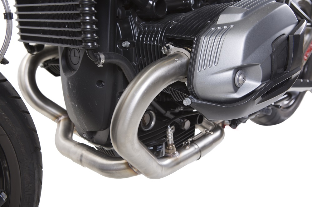 Pot echappement compatible avec Bmw R Nine-T 1200 -Pure -Racer -Urban G-S 2017-2023, Deeptone Inox, Homologué et légal, système d'échappement complet avec catalyseur et db killer amovible 