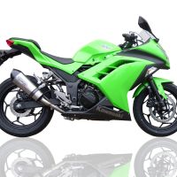 GPR pot echappement compatible avec  Kawasaki Ninja 300 R  2012-2017, New Grand Prix Evo Titanium, Échappement légal, homologué,silencieux avec db killer amovible et tuyau de liaison spécifique 