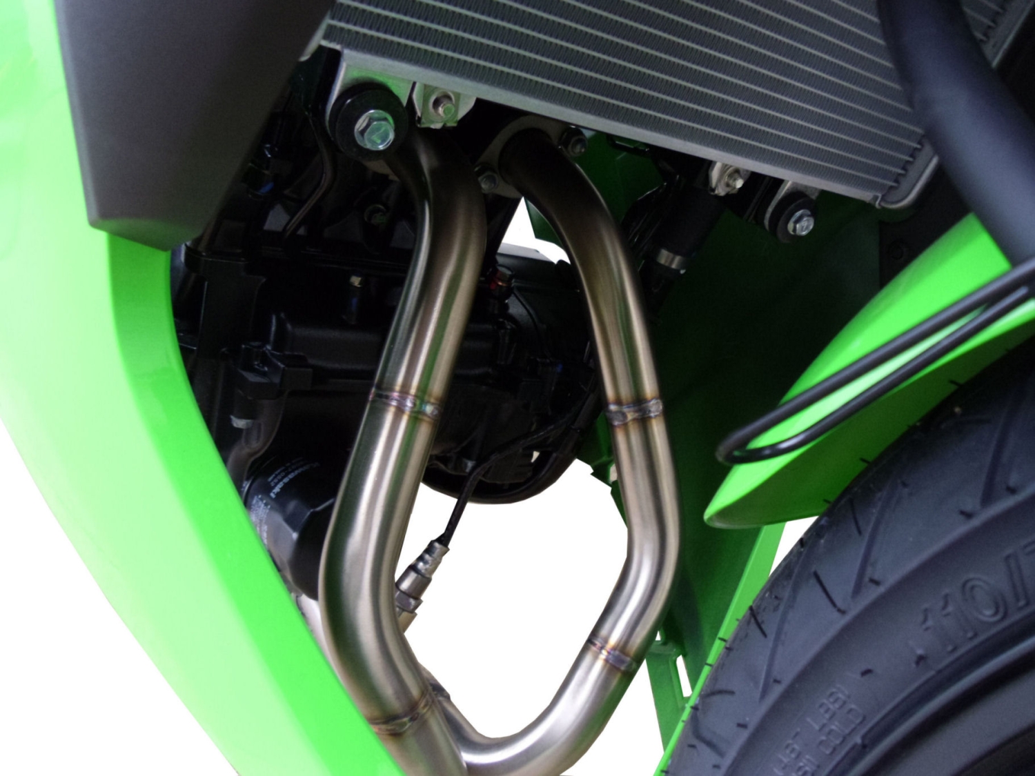 Pot echappement compatible avec Kawasaki Ninja 300 R 2012-2017, Deeptone Inox, Homologué et légal, système d'échappement complet avec catalyseur et db killer amovible 