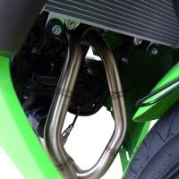 Pot echappement compatible avec Kawasaki Ninja 300 R 2012-2017, Deeptone Inox, Homologué et légal, système d'échappement complet avec catalyseur et db killer amovible 