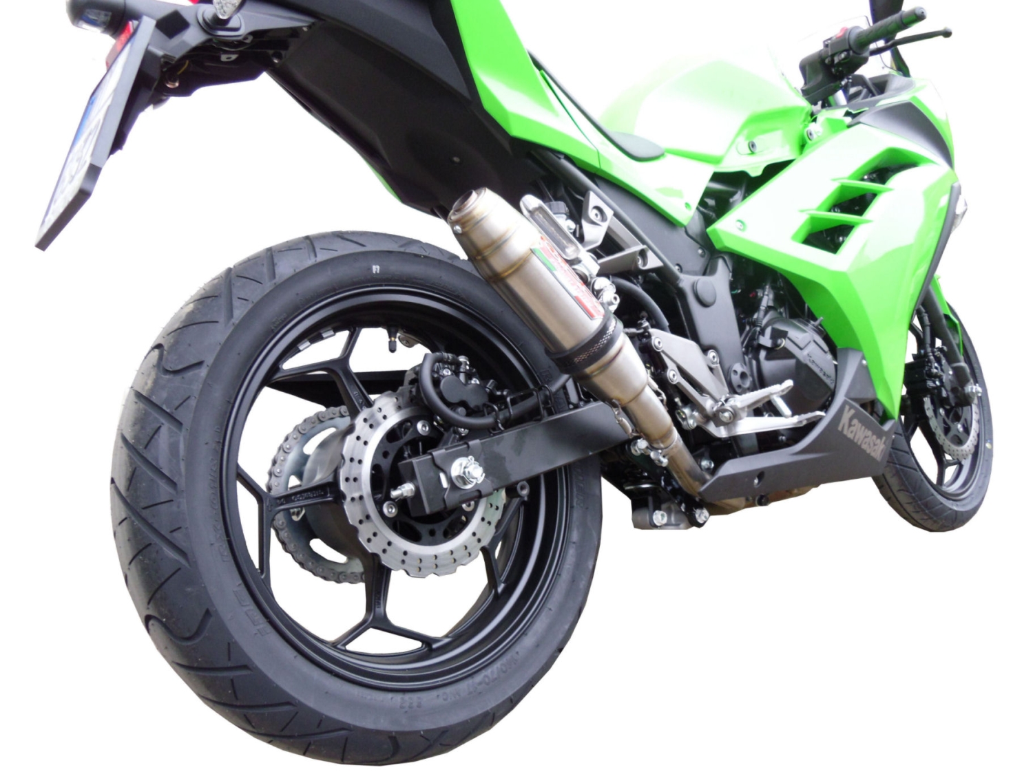 Pot echappement compatible avec Kawasaki Ninja 300 R 2012-2017, Deeptone Inox, Homologué et légal, système d'échappement complet avec catalyseur et db killer amovible 