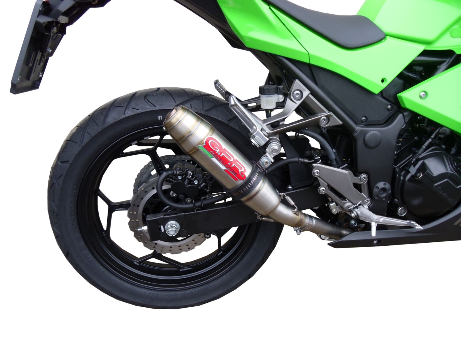 Pot echappement compatible avec Kawasaki Ninja 300 R 2012-2017, Deeptone Inox, Échappement légal, homologué,silencieux avec db killer amovible et tuyau de liaison spécifique 