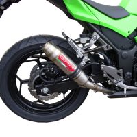 Pot echappement compatible avec Kawasaki Ninja 300 R 2012-2017, Deeptone Inox, Échappement légal, homologué,silencieux avec db killer amovible et tuyau de liaison spécifique 