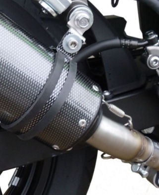 Pot echappement compatible avec Kawasaki Ninja 300 R 2012-2017, Powercone Evo, Échappement légal, homologué,silencieux avec db killer amovible et tuyau de liaison spécifique 