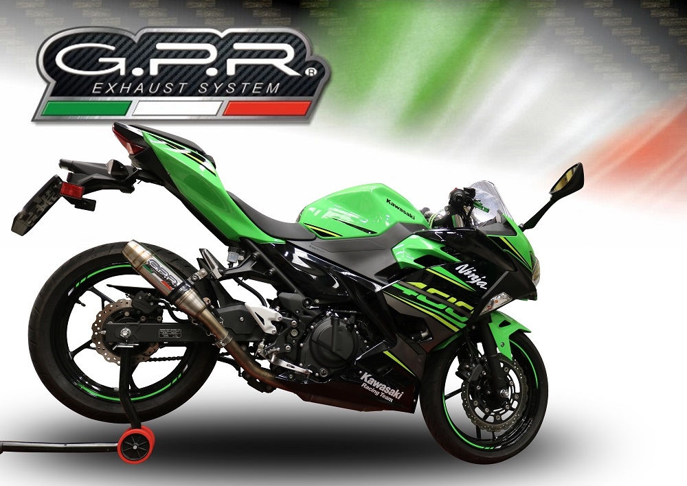 Pot echappement compatible avec Kawasaki Z 400 2018-2022, Deeptone Inox, Pot echappement racing, ligne complet, fourni avec collecteur spécifique, article sans homologation 