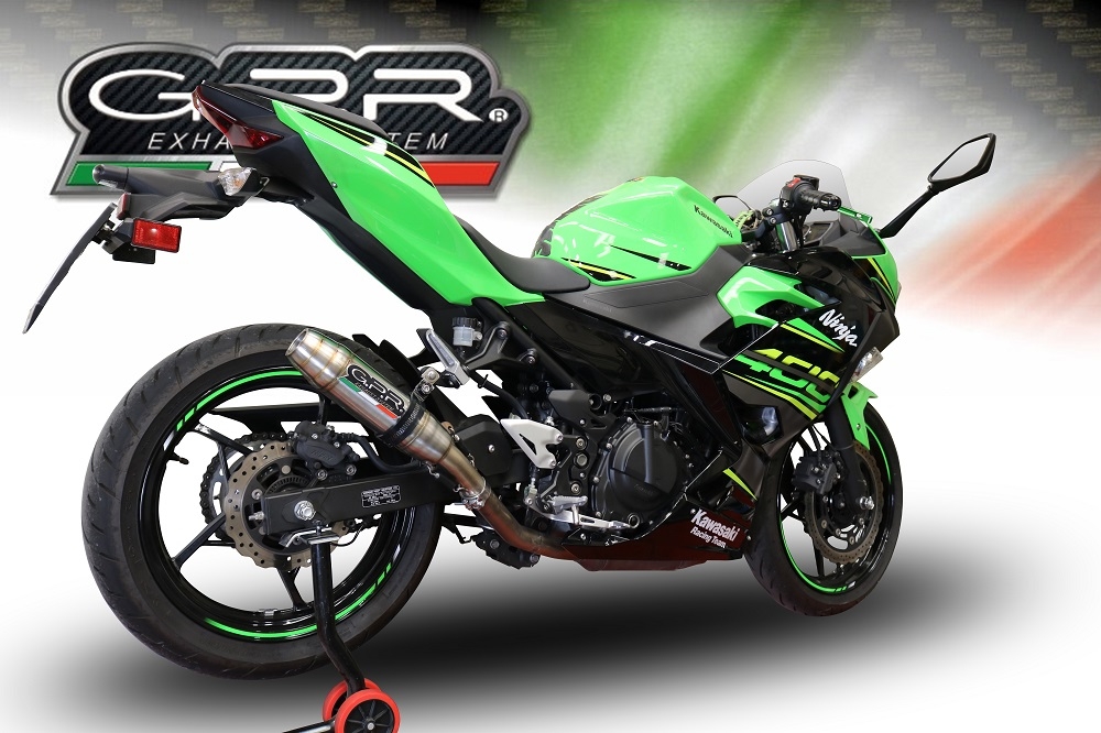 Pot echappement compatible avec Kawasaki Z 400 2018-2022, Deeptone Inox, Pot echappement racing, ligne complet, fourni avec collecteur spécifique, article sans homologation 