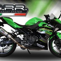 Pot echappement compatible avec Kawasaki Ninja 400 2018-2022, GP Evo4 Titanium, Échappement légal, homologué,silencieux avec db killer amovible et tuyau de liaison spécifique 