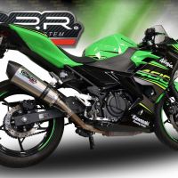 Pot echappement compatible avec Kawasaki Ninja 400 2018-2022, GP Evo4 Titanium, Échappement légal, homologué,silencieux avec db killer amovible et tuyau de liaison spécifique 