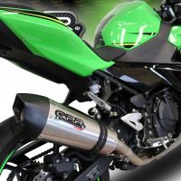 Pot echappement compatible avec Kawasaki Ninja 400 2018-2022, GP Evo4 Titanium, Échappement légal, homologué,silencieux avec db killer amovible et tuyau de liaison spécifique 