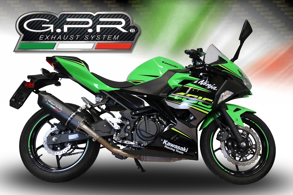 Pot echappement compatible avec Kawasaki Z 400 2023-2025, Furore Evo4 Nero, Échappement légal, homologué,silencieux avec db killer amovible et tuyau de liaison spécifique 