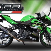 Pot echappement compatible avec Kawasaki Z 400 2023-2025, Furore Evo4 Nero, Échappement légal, homologué,silencieux avec db killer amovible et tuyau de liaison spécifique 