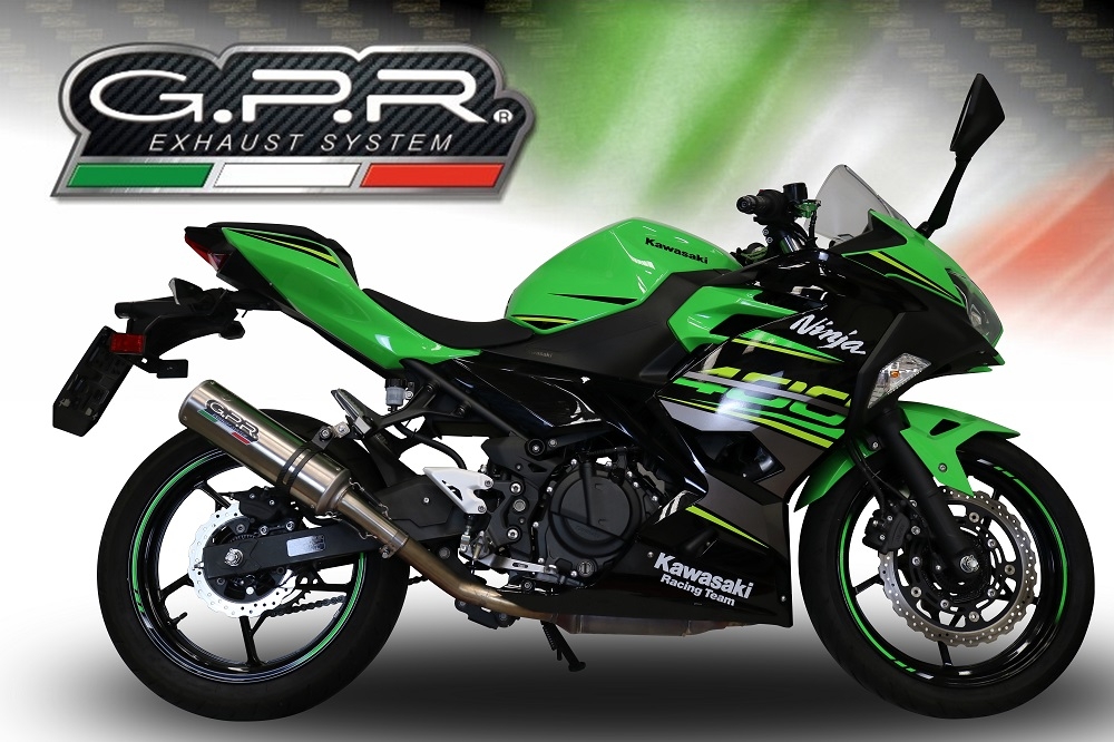 Pot echappement compatible avec Kawasaki Z 400 2018-2022, M3 Inox , Pot echappement racing, ligne complet, fourni avec collecteur spécifique, article sans homologation 