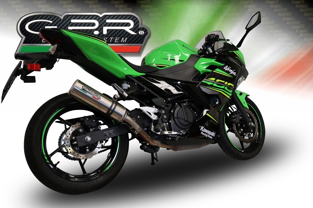 Pot echappement compatible avec Kawasaki Z 400 2018-2022, M3 Inox , Pot echappement racing, ligne complet, fourni avec collecteur spécifique, article sans homologation 