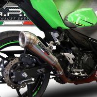 Pot echappement compatible avec Kawasaki Ninja 400 2023-2025, Powercone Evo, Échappement légal, homologué,silencieux avec db killer amovible et tuyau de liaison spécifique 