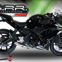 Pot echappement compatible avec Kawasaki Ninja 650 2017-2020, Deeptone Inox, Homologué et légal, système d'échappement complet avec catalyseur et db killer amovible 