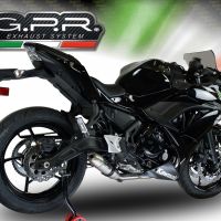 Pot echappement compatible avec Kawasaki Ninja 650 2017-2020, Deeptone Inox, Homologué et légal, système d'échappement complet avec catalyseur et db killer amovible 