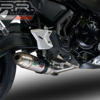 Pot echappement compatible avec Kawasaki Z 650 2017-2020, Deeptone Inox, Homologué et légal, système d'échappement complet avec catalyseur et db killer amovible 