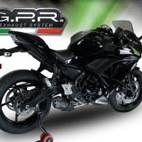 Pot echappement compatible avec Kawasaki Ninja 650 2021-2022, Furore Nero, Homologué et légal, système d'échappement complet avec catalyseur et db killer amovible 