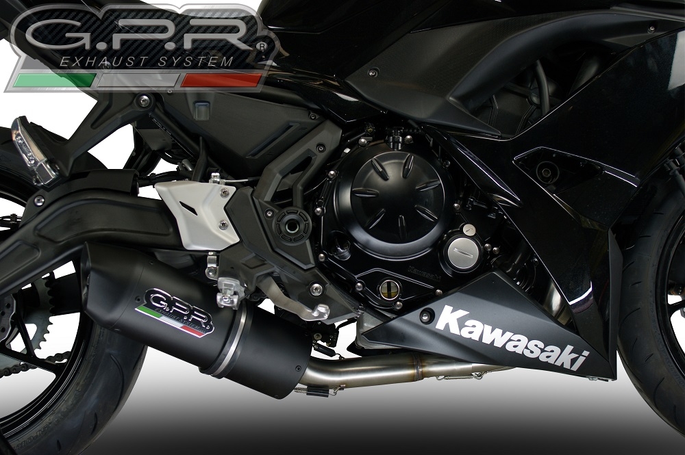 Pot echappement compatible avec Kawasaki Ninja 650 2021-2022, Furore Nero, Homologué et légal, système d'échappement complet avec catalyseur et db killer amovible 
