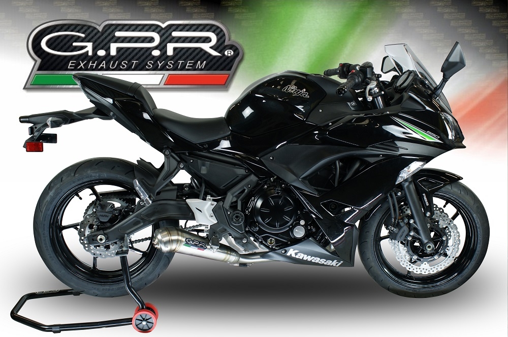 Pot echappement compatible avec Kawasaki Ninja 650 2021-2022, Powercone Evo, Homologué et légal, système d'échappement complet avec catalyseur et db killer amovible 