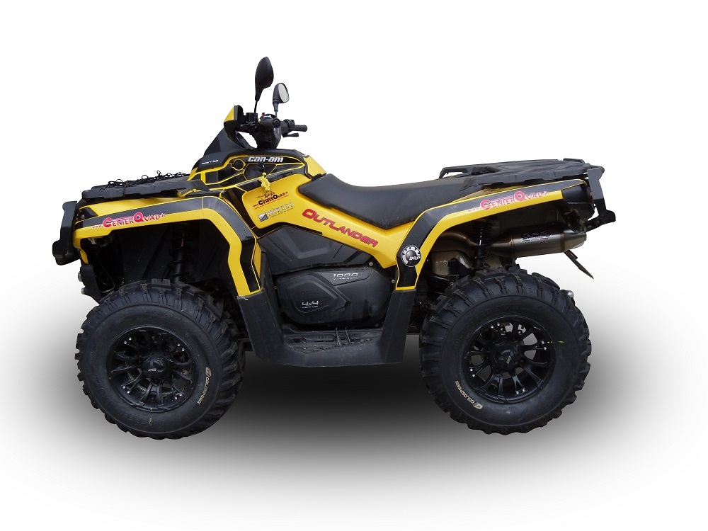 Pot echappement compatible avec Can Am Outlander 650 XMR 2013-2023, Deeptone Atv, Échappement légal, homologué,silencieux avec db killer amovible et tuyau de liaison spécifique 