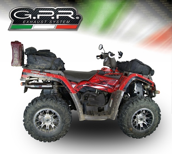 Pot echappement compatible avec Can Am Can Am 400 2005-2011, Deeptone Atv, Homologué et légal, système d'échappement complet, avec db killer amovible 