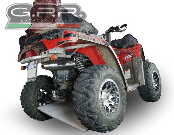 Pot echappement compatible avec Can Am Can Am 400 2005-2011, Deeptone Atv, Homologué et légal, système d'échappement complet, avec db killer amovible 
