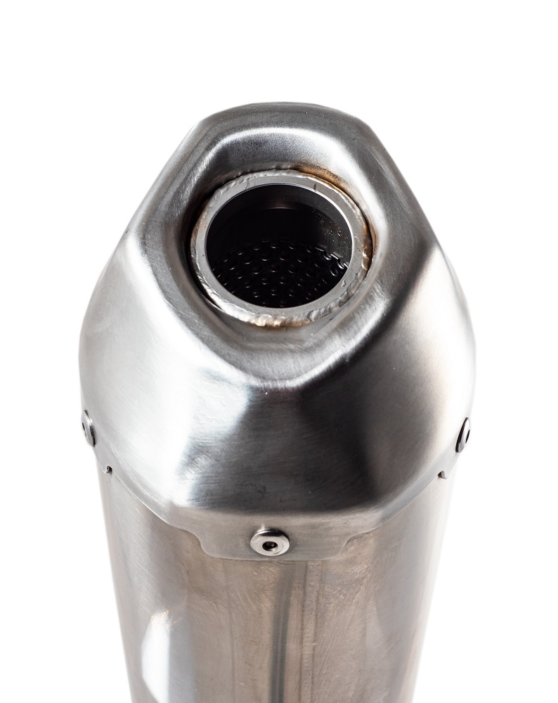 Pot echappement compatible avec Honda Crf 250 RX 2019-2021, Pentacross Inox, Pot echappement racing, ligne complet, double silencieux avec db killers amovibles 