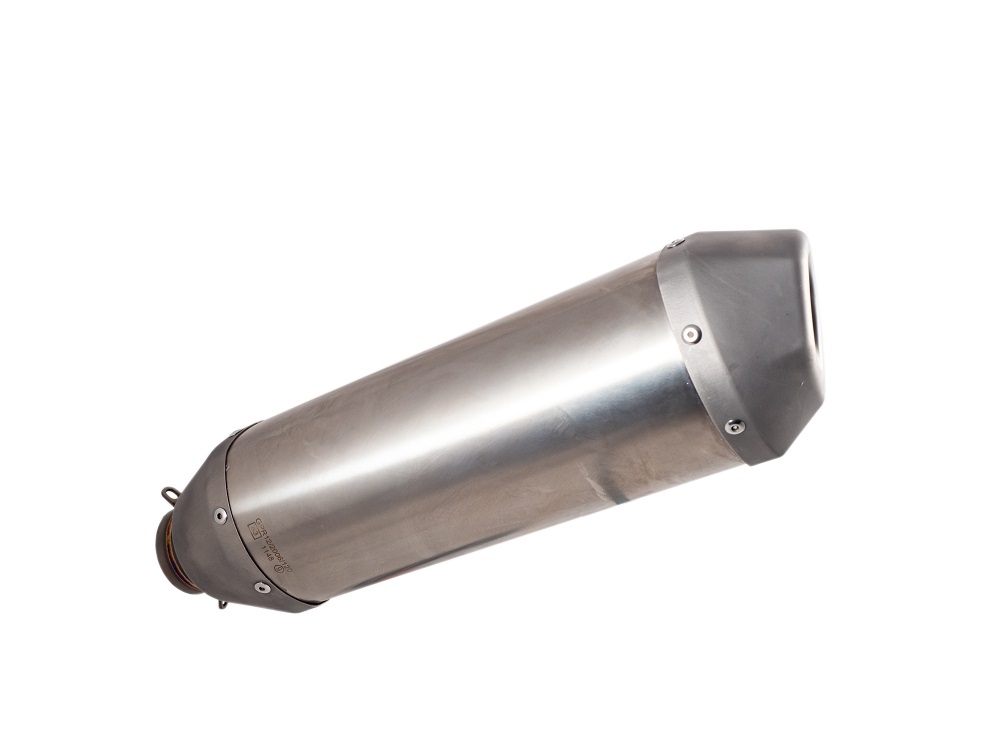 Pot echappement compatible avec Ktm SX-F Factory Edition 450 2015-2017, Pentacross Inox, Pot d'échappement complet racing, compris de collecteur et db killer amovible, sans homologation 