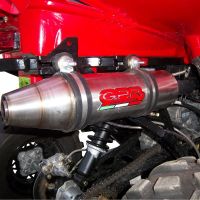 Pot echappement compatible avec Polaris Scrambler 500 2001-2012, Deeptone Atv, Échappement légal, homologué,silencieux avec db killer amovible 