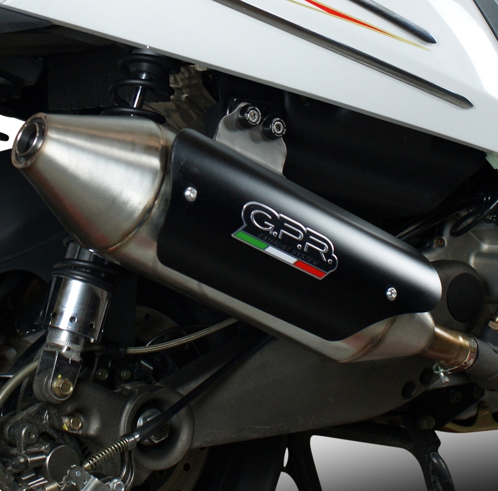 Pot echappement compatible avec Kymco Myroad 700 2012-2016, Power Bomb, Échappement légal, homologué,silencieux avec db killer amovible et tuyau de liaison spécifique 