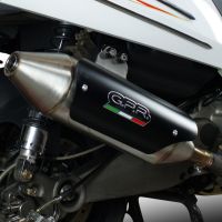 Pot echappement compatible avec Kymco Myroad 700 2012-2016, Power Bomb, Échappement légal, homologué,silencieux avec db killer amovible et tuyau de liaison spécifique 