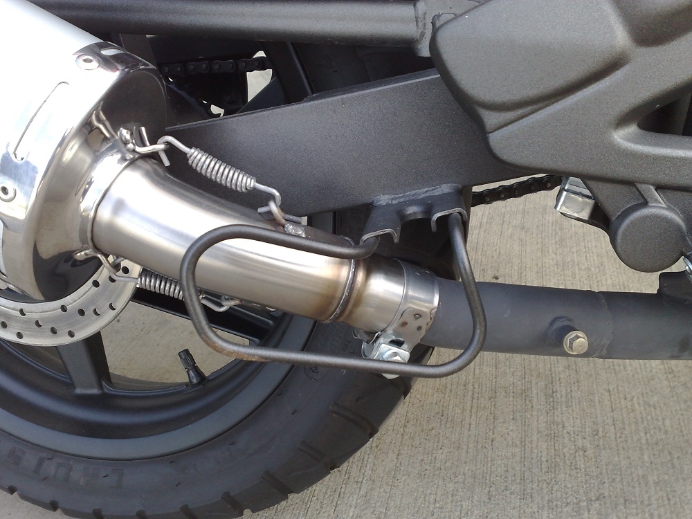 Pot echappement compatible avec Kymco Quannon 125 2007-2016, Trioval, Échappement légal, homologué,silencieux avec db killer amovible et tuyau de liaison spécifique 